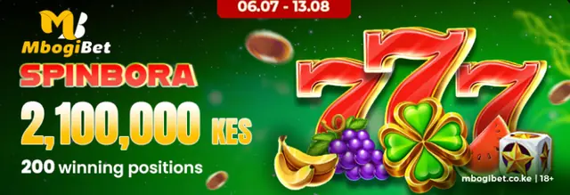 SpinBora banner: 2,100,000 KES, 200 winning positions